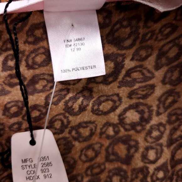 Victoria's Secret Pajama Top Size Small Long Sleeve Button Up Animal Print Satin - Picture 6 of 10